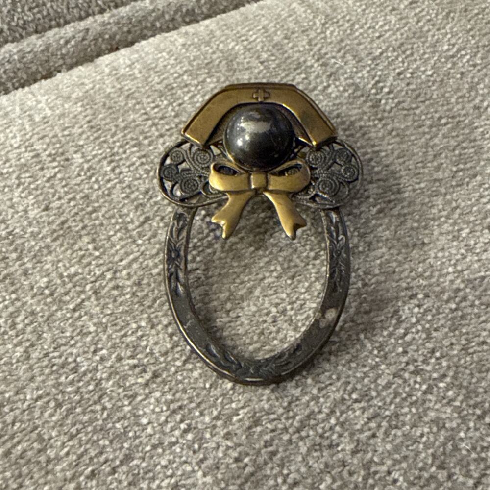 Vintage Kat’s Creations Nurse Eyeglass Holder Brooch Pin Mixed Metal